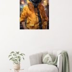 Masked Ninja in Golden Jacket metal wall art print, view 5
