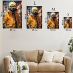 Masked Ninja in Golden Jacket metal wall art print, view 6