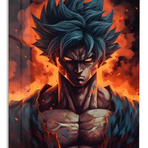 Inferno Gaze Warrior – Premium Metal Wall Art