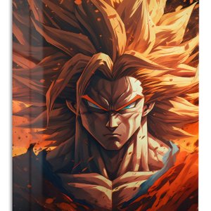 Flame Aura Warrior – Premium Metal Wall Art