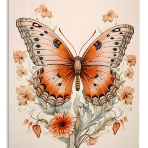 Coral Butterfly Garden – Premium Metal Wall Art