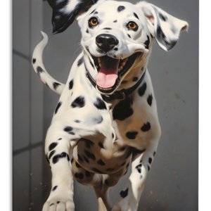 Joyful Dalmatian Leap – Premium Metal Wall Art