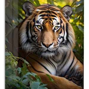 Jungle Tiger Portrait – Premium Metal Wall Art
