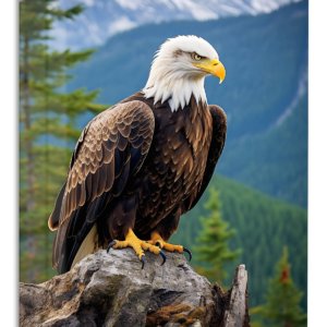 Bald Eagle Mountain Watch – Premium Metal Wall Art