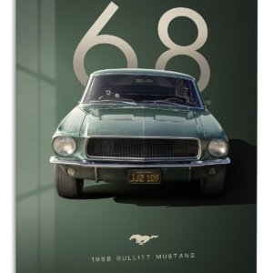 1968 Green Mustang Front View – Premium Metal Wall Art