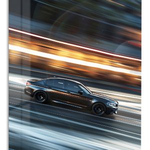 Midnight Velocity Sedan – Premium Metal Wall Art