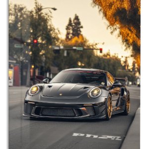 Twilight Street Sports Coupe – Premium Metal Wall Art