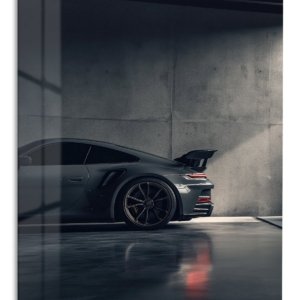 Shadowed Sports Coupe – Premium Metal Wall Art