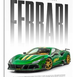 Emerald Green Supercar Typography Poster – Premium Metal Wall Art