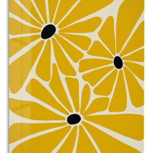 Mustard Daisy Trio – Premium Metal Wall Art