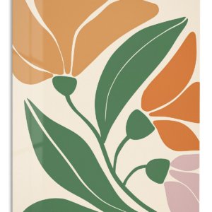 Terracotta Botanical Bloom – Premium Metal Wall Art