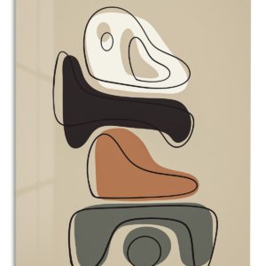 Earth Tone Abstract Balance – Premium Metal Wall Art