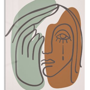 Earth Tone Abstract Face – Premium Metal Wall Art