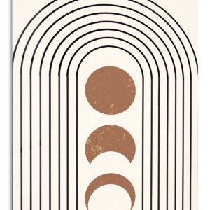 Terracotta Moon Phases Arch – Premium Metal Wall Art