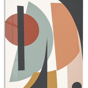 Earthy Geometric Balance – Premium Metal Wall Art