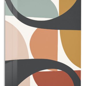 Earthtone Arc Composition – Premium Metal Wall Art