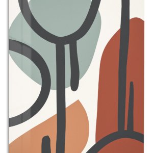 Earth Tone Linework – Premium Metal Wall Art