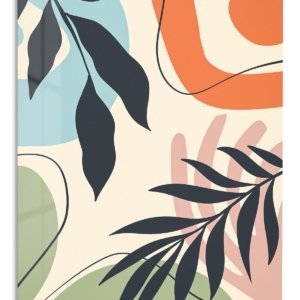 Abstract Botanical Harmony – Premium Metal Wall Art