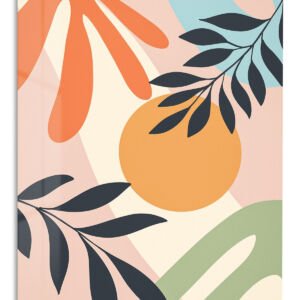 Sunlit Botanical Shapes – Premium Metal Wall Art