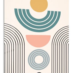 Pastel Arc Balance – Premium Metal Wall Art