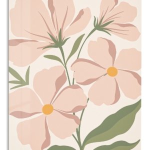 Blush Wildflower Garden – Premium Metal Wall Art