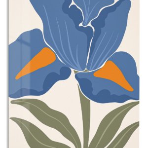 Blue Iris Bloom – Premium Metal Wall Art