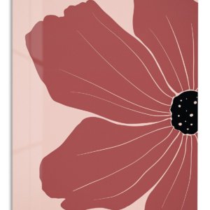 Terracotta Poppy Bloom – Premium Metal Wall Art