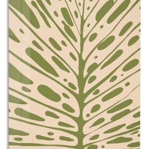 Olive Botanical Burst – Premium Metal Wall Art