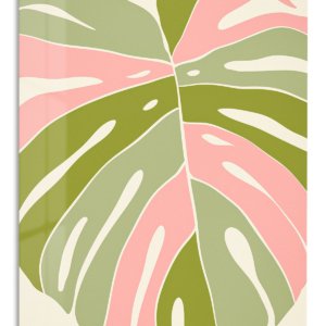 Blush Tropical Leaf – Premium Metal Wall Art