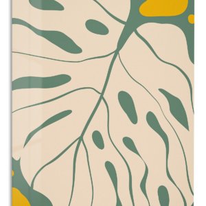 Ochre and Sage Abstract Botanicals – Premium Metal Wall Art
