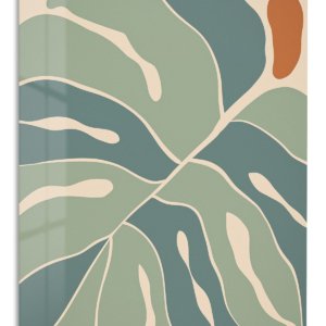 Earth Tone Abstract Leaves – Premium Metal Wall Art