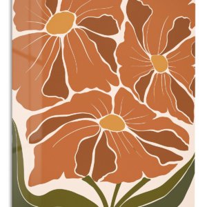 Terracotta Wildflower Bloom – Premium Metal Wall Art