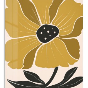 Golden Botanical Bloom – Premium Metal Wall Art