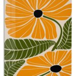 Marigold Bloom Botanical metal wall art print