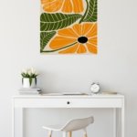 Marigold Bloom Botanical metal wall art print, view 5