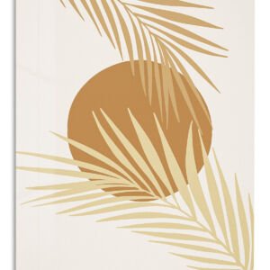 Golden Palm Sun – Premium Metal Wall Art