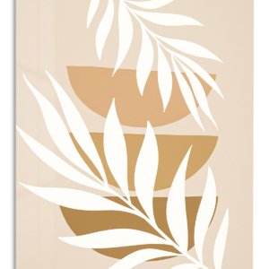 Ivory Botanical Leaves – Premium Metal Wall Art