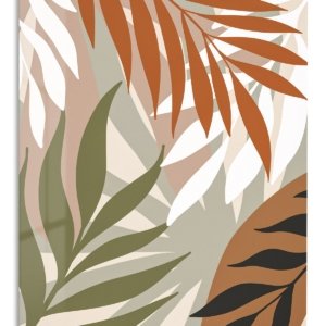 Earthy Tropical Palm Fronds – Premium Metal Wall Art