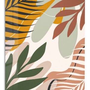 Earthy Botanical Layers – Premium Metal Wall Art