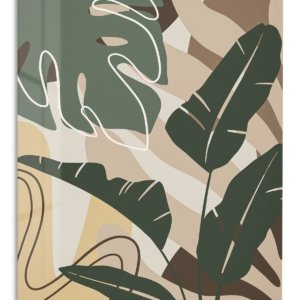 Earthy Tropical Leaves – Premium Metal Wall Art