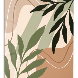 Earthtone Botanical Silhouette – Premium Metal Wall Art