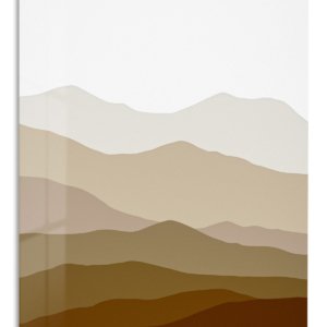 Earthtone Layered Hills – Premium Metal Wall Art