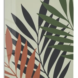 Earthy Tropical Leaf Silhouettes – Premium Metal Wall Art