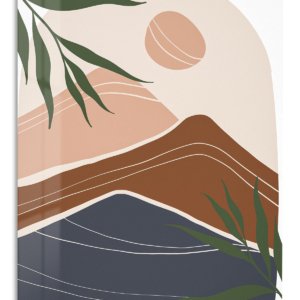 Earthy Mountain Sunscape – Premium Metal Wall Art