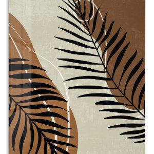 Earthy Palm Silhouettes – Premium Metal Wall Art