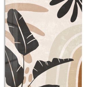 Earthy Tropical Leaf Arches – Premium Metal Wall Art