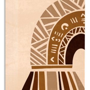 Earthtone Geometric Archway – Premium Metal Wall Art