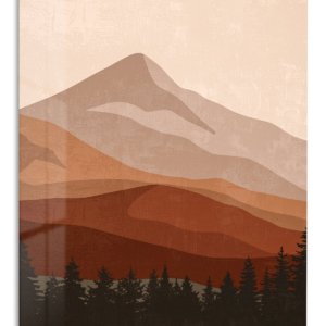 Earthtone Mountain Layers – Premium Metal Wall Art