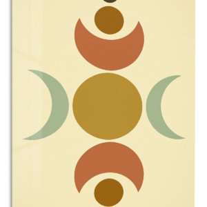 Earth Tone Lunar Balance – Premium Metal Wall Art