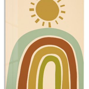 Earth Tone Rainbow Sunrise – Premium Metal Wall Art